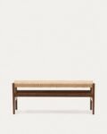 Zaide bench made of solid oak wood in a walnut finish
