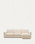 Alea ecru chenille 4-seater modular sofa