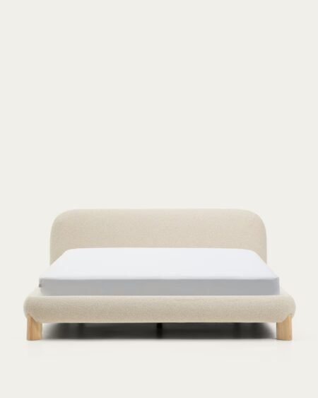 Odina ecru bouclé bed